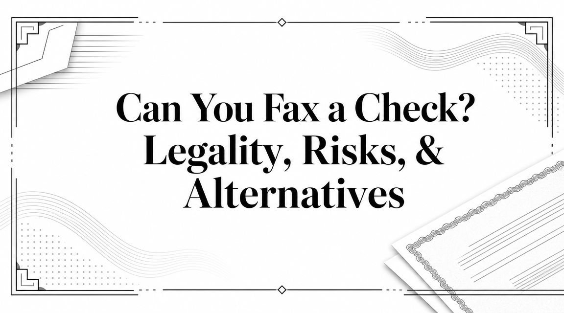 Can You Fax a Check? Legality, Risks, & Alternatives